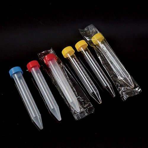 15ml пробірки конічні ПС, жовта гвинтова кришка, 17x120, градуювання, стерильні